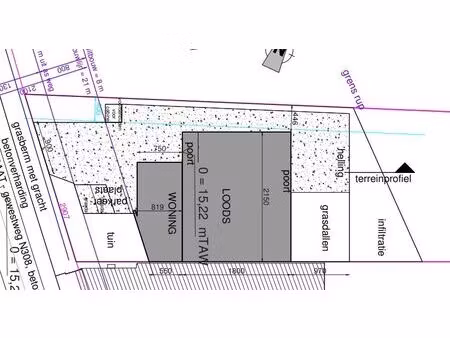 1446m² bouwgrond (woning + loods) te koop in proven.