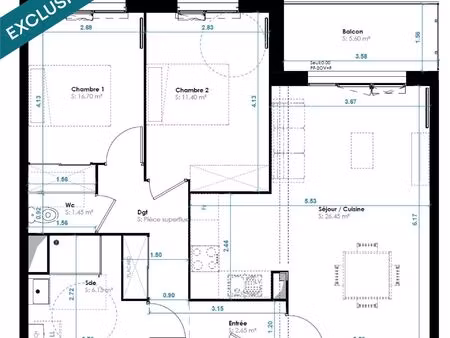 vente appartement 3 pièces 70 m² berck (62600)