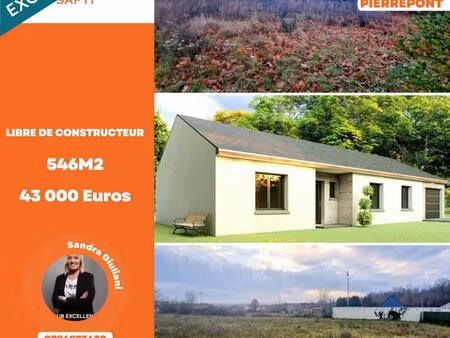 en vente terrain constructible 5 46 ares – 43 000 € |pierrepont