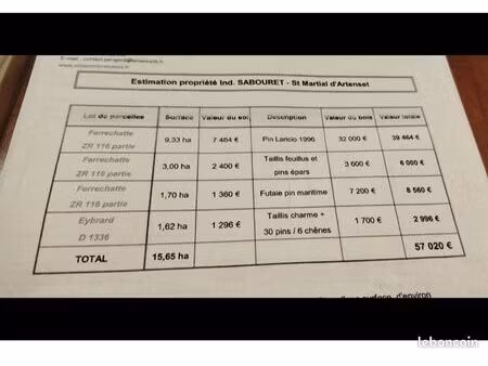 parcelles de bois 16ha