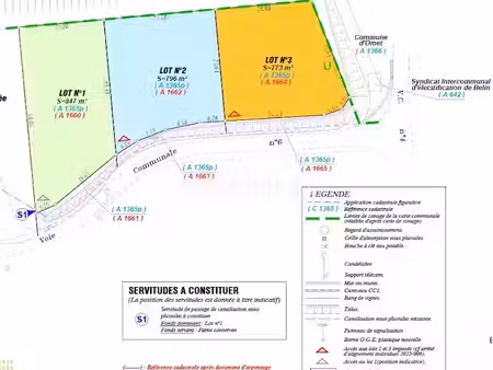 vente terrain à batir 847 m² à omet (33410)  65 000 €