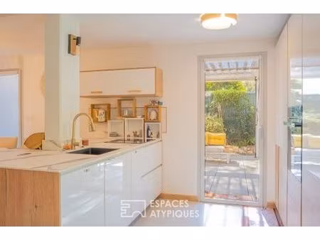 appartement avec jardin  plage à pied  rooftop avec piscine vue mer