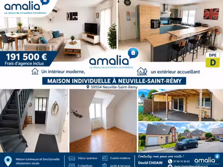 achat maison 84m² neuville st remy 59554