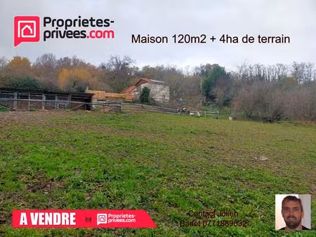 maison chaptuzat 5 pièce(s) 120 m2 environs + 4ha de terrain avec source