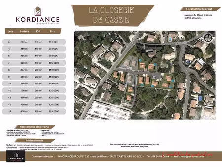 vente terrain 400 m² à montfrin (30490)  120 000 €