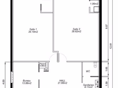location locaux professionnels 120 m² à angers (49000)  2 413 €