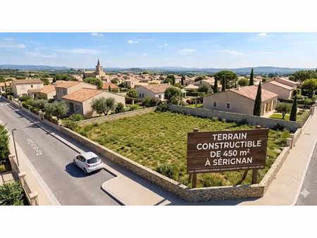 vente terrain 450 m² sérignan (34410)