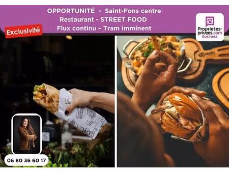 saint-fons centre - restaurant street food 40 m² - flux accru