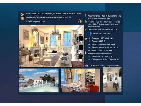 vente maison 8 pièces 179.04 m² à la rochelle (17000)  290 500 €