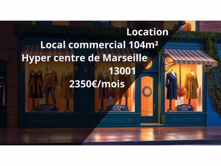 location locaux professionnels 1 pièce 104 m² à marseille 1er (13001)  2 350 €