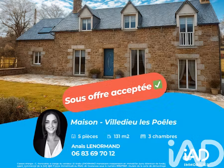 vente maison 5 pièces 131 m² à villedieu-les-poêles (50800)  251 500 €