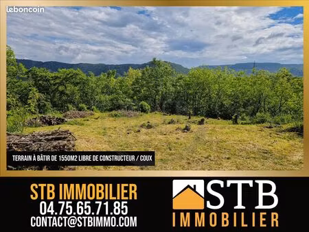 terrain 1550 m² coux
