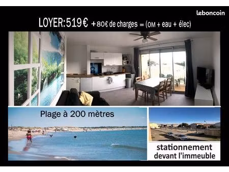 beau t2 terrasse climatisé_ plage à 200m