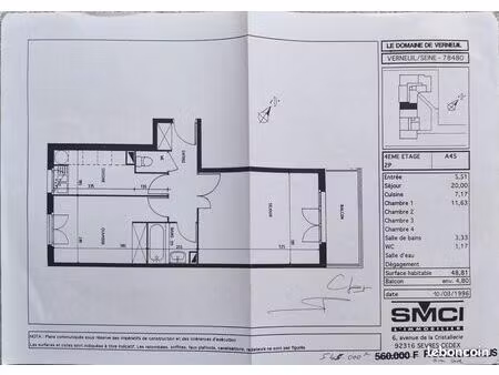 appartement 2 pièces 48 m²