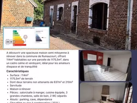 maison à vendre sur rumaucourt