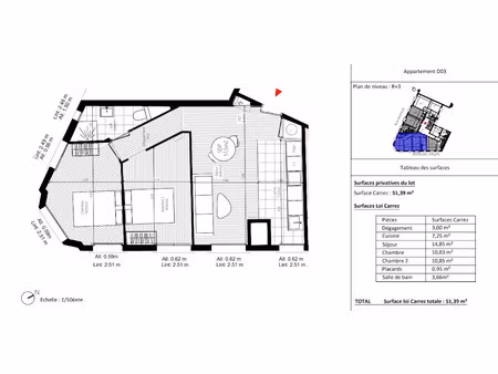vente appartement 3 pièces 51 m² à asnieres-sur-seine (92600)  310 000 €