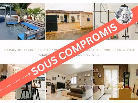 maison de plain-pied 3 chambres  calme  forêt et commodités à pied