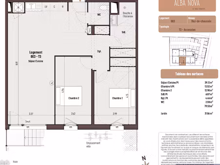 vente appartement 2 pièces 54.52 m² à cers (34420)  185 000 €