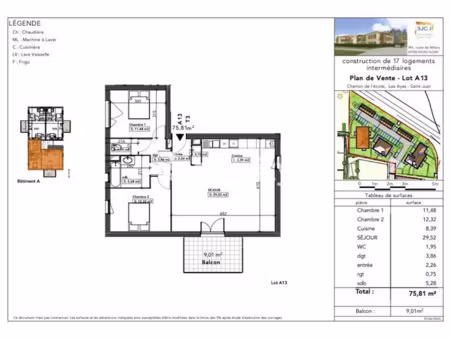vente appartement 3 pièces 75.81 m² à saint-just (01250)  228 000 €