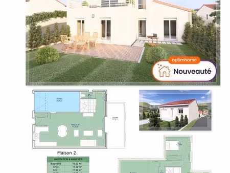 terrain à vendre de 374m² à pont-du-château avec projet de construction