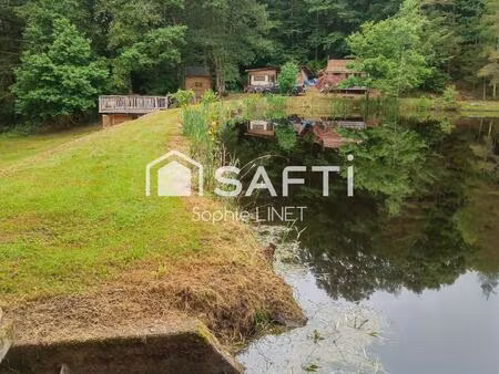 etang avec maisonnette 19 m2 sur parcelle de 2 hectares
