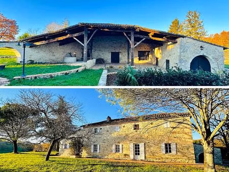 ensemble en pierre : grange réhabilitée  maisons en pierre indépendantes