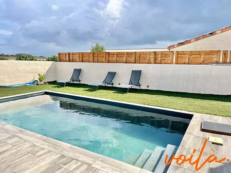 réf. hirst - proche carcassonne - maison pp 3ch - garage - jardin - piscine