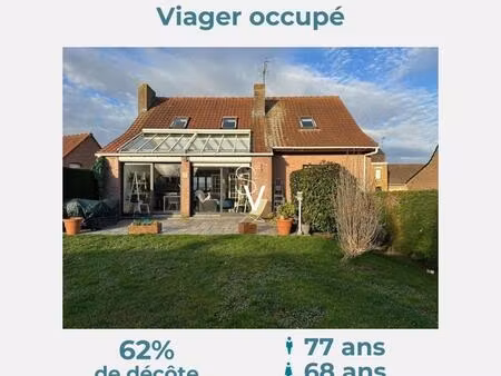 viager occupé - maison t5 de 131 m2 avec parking et garage fermé - monsieur 77 ans  madame