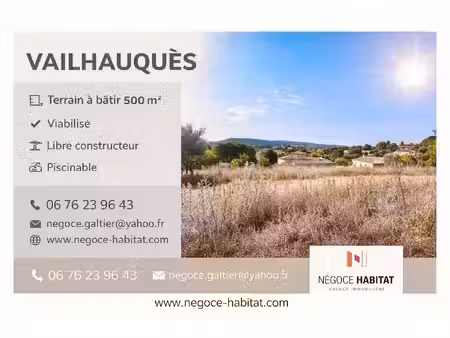 terrain viabilisé 500m2 - libre constructeur