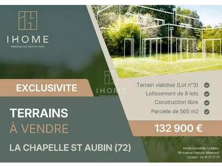 vente terrain à la chapelle-saint-aubin (72650) : à vendre / 565m² la chapelle-saint-aubin