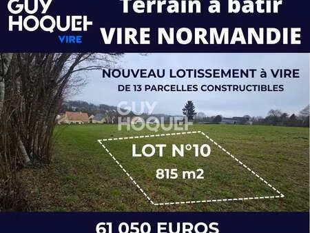 vente terrain à vire-normandie (14500) : à vendre / 815m² vire-normandie