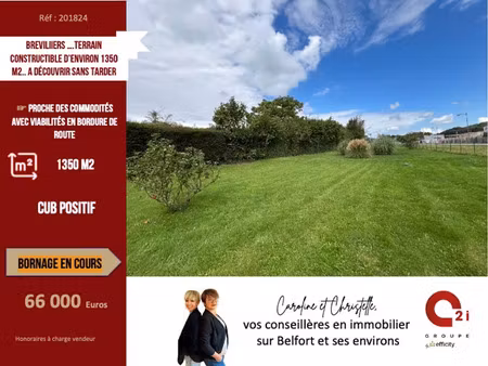 vente terrain 1350 m² à brevilliers (70400)  66 000 €