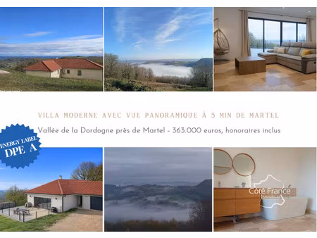 villa moderne avec vue panoramique sur la vallée de la dordo