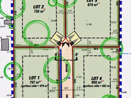 terrain viabilise 750 m2 - libre de constructeur - lège cap-