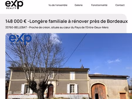 33760-bellebat - longere- 4 chambres -terrain-garage-