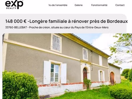 33760-bellebat - longere- 4 chambres -terrain-garage-