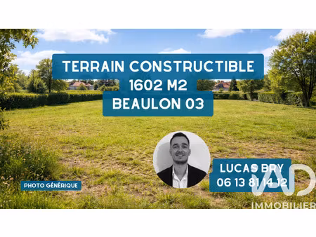 vente terrain 1602 m² beaulon (03230)
