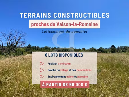 vente terrain 280 m² à vaison-la-romaine (84110)  59 500 €