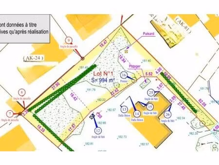 vente terrain 1000 m² gratentour (31150)