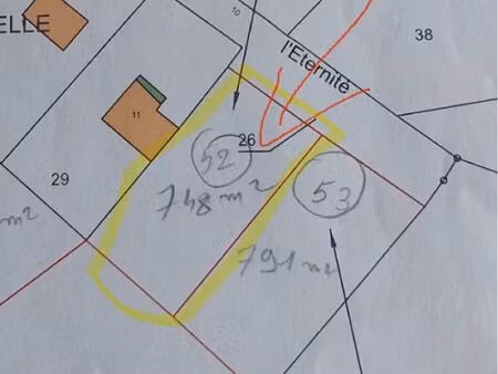 terrain constructible 1168 m2 seraucourt legrand: lot n52