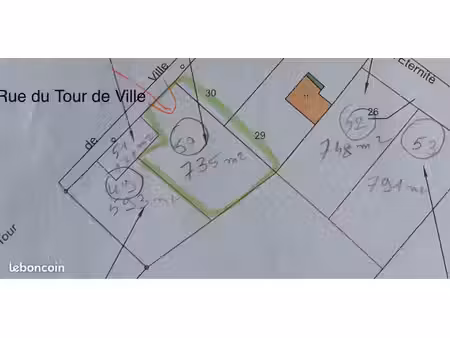 terrain constructible seraucourt legrand lot n 50 : 1172 m2 / viabilisé et borné