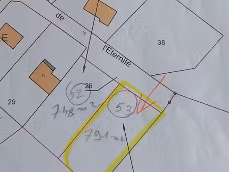 terrain seraucourt legrand constructible et borné : lot n 53 : 1591 m2
