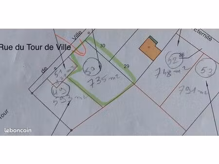 terrain seraucourt legrand lot n 50 : 735 m2 constructible / viabilisé et borné