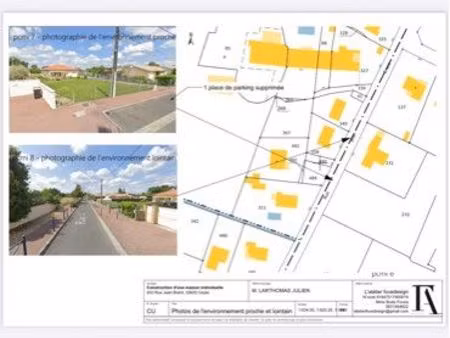 terrain constructible 237 m² – cub positif – projet validé – cézac (33)