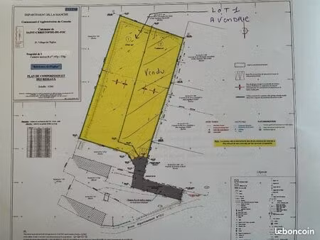 terrain 1 761 m² saint christophe du foc
