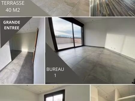 a louer- bureaux 98m2 avec terrasse 40m2- environnement calme