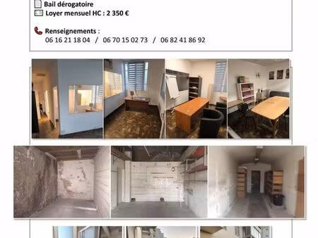 local professionel avec bureaux  garage  espaces de stockage et places de stationnements