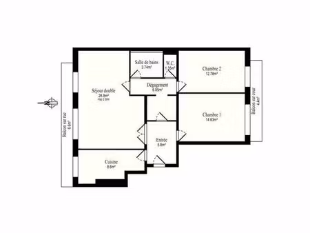 appartement 3 pièces 83 m²