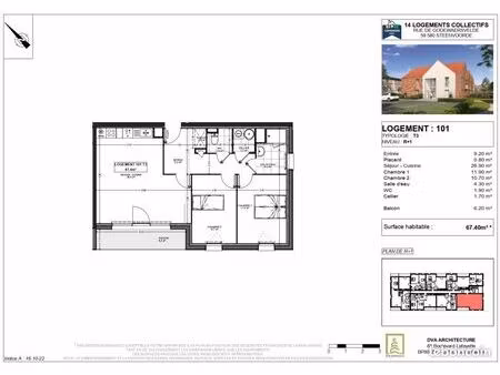 appartement 3 pièces 68 m²