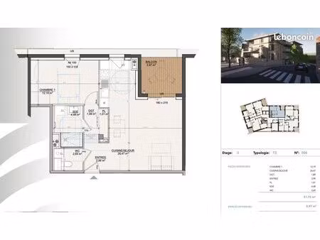 appartement 2 pièces 51 m²